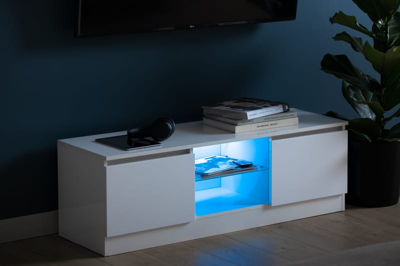 Jugansbo TV-Bord 120 cm med LED-belysning - Hvid - TV-borde