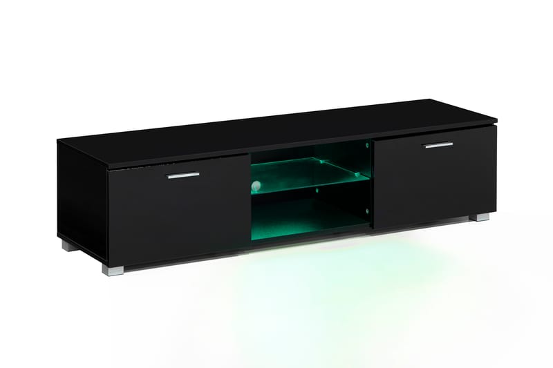 Jugansbo TV-Bord 140 cm LED-belysning - Sort - Møbler - TV borde & mediemøbler - TV-borde
