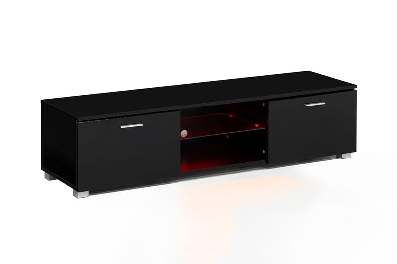 Jugansbo TV-Bord 140 cm LED-belysning - Sort - Møbler - TV borde & mediemøbler - TV-borde