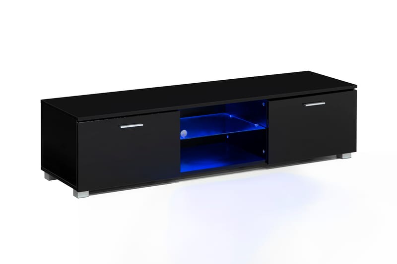 Jugansbo TV-Bord 140 cm LED-belysning - Sort - Møbler - TV borde & mediemøbler - TV-borde