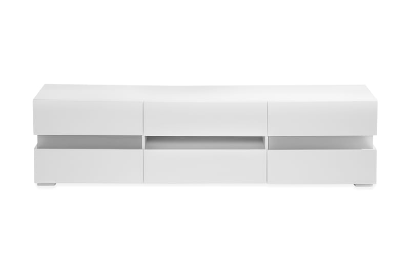 Jugansbo TV-Bord 169 cm med LED-belysning - Hvid/Højglans - TV-borde
