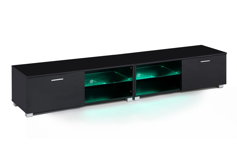 Jugansbo TV-Bord 200 cm LED-belysning - Sort - TV-borde