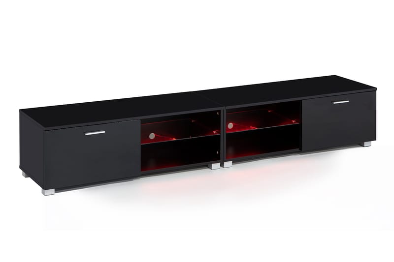 Jugansbo TV-Bord 200 cm LED-belysning - Sort - TV-borde