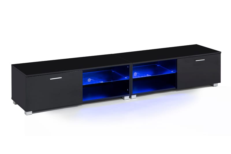 Jugansbo TV-Bord 200 cm LED-belysning - Sort - Møbler - TV borde & mediemøbler - TV-borde