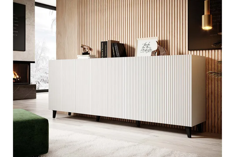 Juniskär Skænk med opbevaring 40x82x200 cm - Hvid/Sort - Møbler - TV borde & mediemøbler - TV-borde