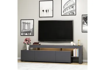 Jurukovo Gulvstående TV Bænk 192 cm med Opbevaring i Malet Træ - Antracit - Møbler - TV borde & mediemøbler - TV-borde