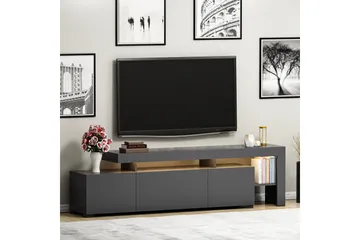 Jurukovo Gulvstående TV Bænk 192 cm med Opbevaring i Malet Træ - Antracit - Møbler - TV borde & mediemøbler - TV-borde