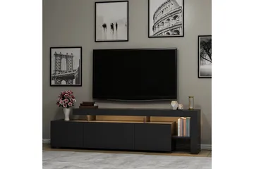 Jurukovo Gulvstående TV Bænk 192 cm med Opbevaring i Malet Træ - Antracit - Møbler - TV borde & mediemøbler - TV-borde