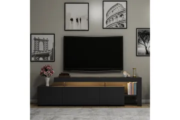 Jurukovo Gulvstående TV Bænk 192 cm med Opbevaring i Malet Træ - Antracit - Møbler - TV borde & mediemøbler - TV-borde