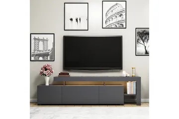 Jurukovo Gulvstående TV Bænk 192 cm med Opbevaring i Malet Træ - Antracit - Møbler - TV borde & mediemøbler - TV-borde
