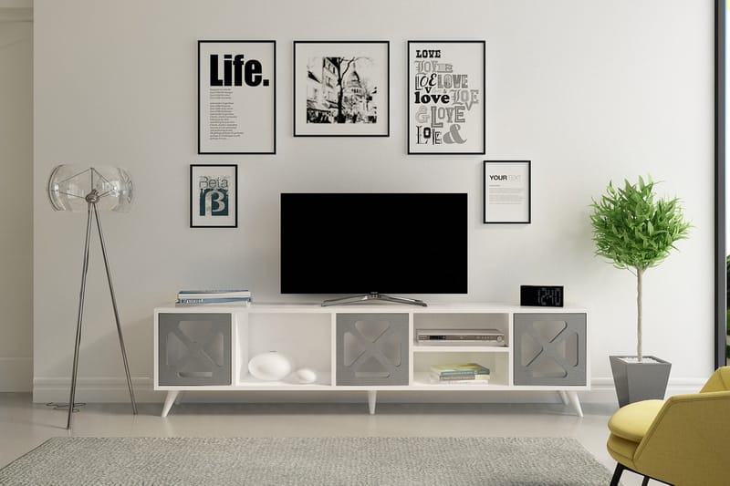 Kallboda TV-Bord 180 cm - Hvid/grå - TV-borde