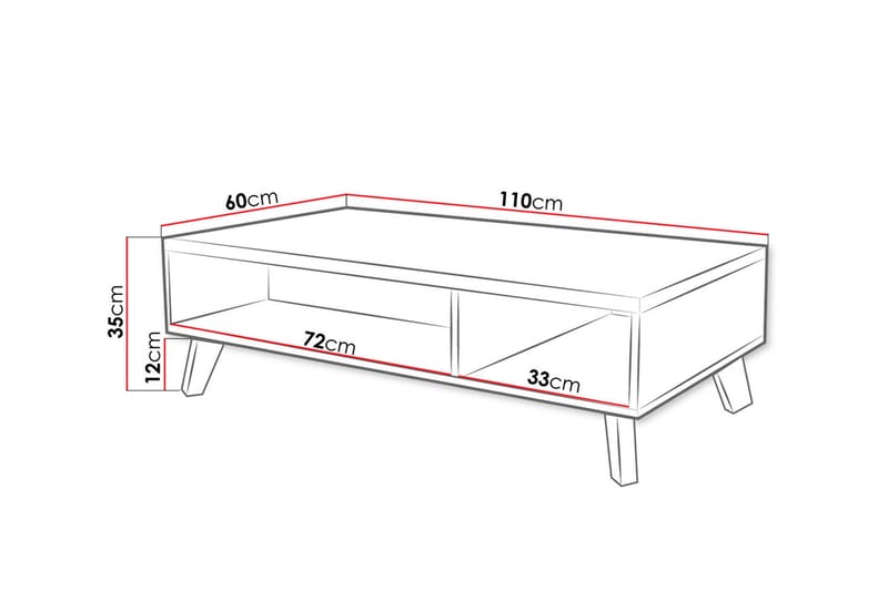 Kardos TV-bord 110 cm - Hvid/Eg - TV-borde