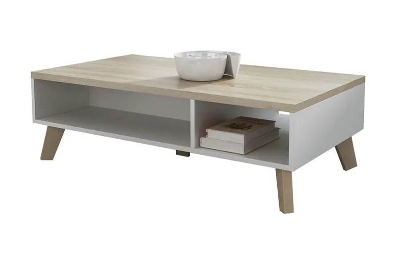 Kardos TV-bord 110 cm, Hvid/Eg