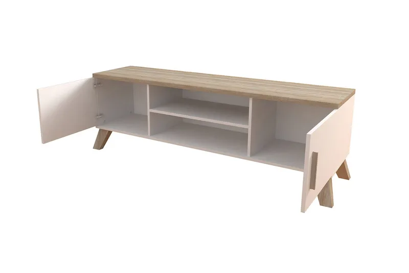 Kardos TV-bord 160 cm - Hvid/Eg - Møbler - TV borde & mediemøbler - TV-borde