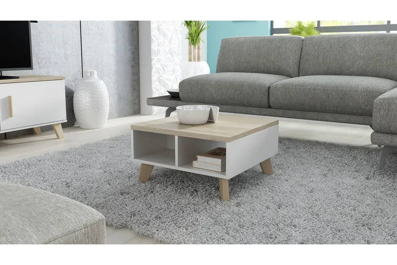 Kardos TV-bord 60 cm - Hvid/Eg - Møbler - TV borde & mediemøbler - TV-borde