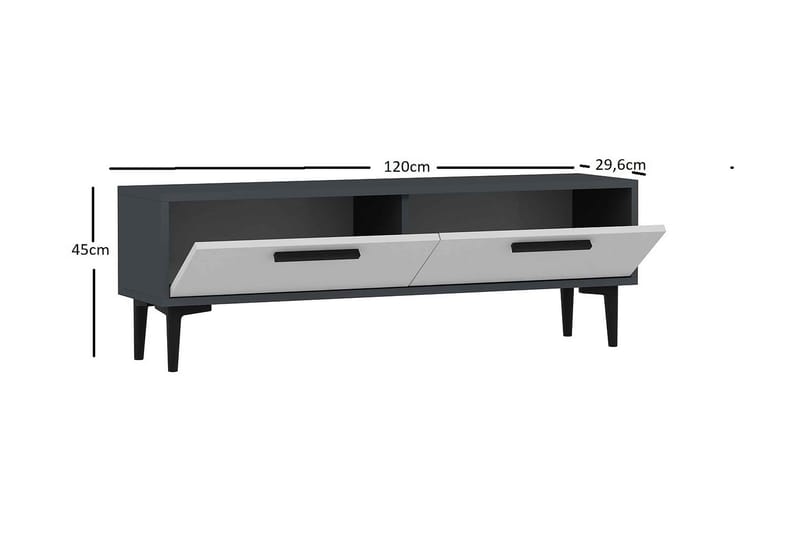 Kasteel TV-Bord 120 cm - Antracit / Hvid - Møbler - TV borde & mediemøbler - TV-borde