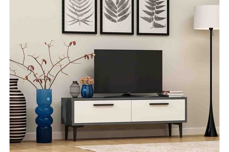 Kasteel TV-Bord 120 cm - Antracit / Hvid - TV-borde