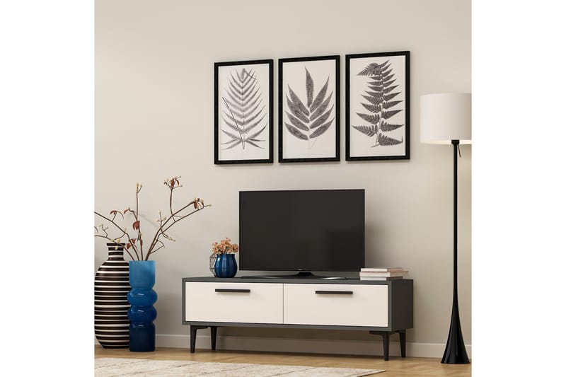 Kasteel TV-Bord 120 cm - Antracit / Hvid - Møbler - TV borde & mediemøbler - TV-borde