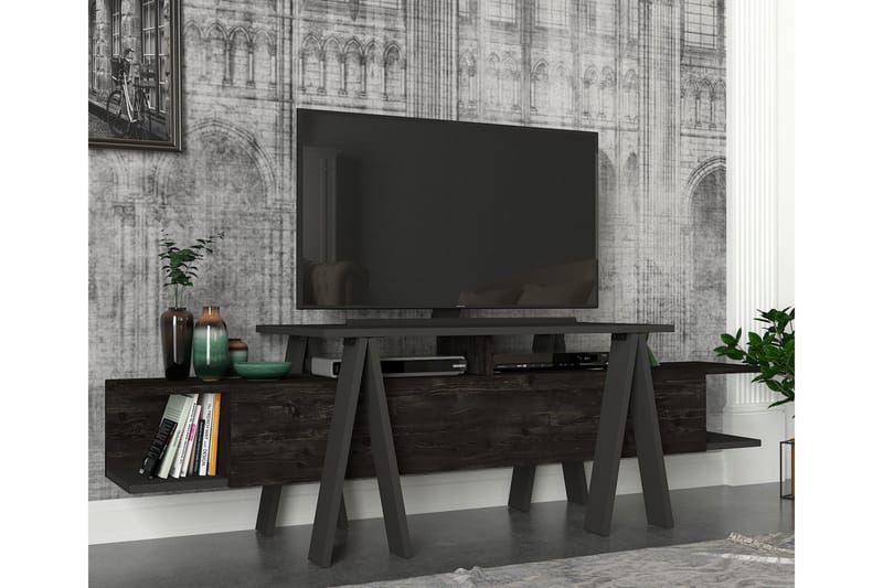 Kenecia TV-Bord 180 cm - Sort|Antracit - TV-borde
