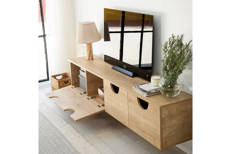 Khalidur TV-Bord 180 cm - Oak - Møbler - TV borde & mediemøbler - TV-borde