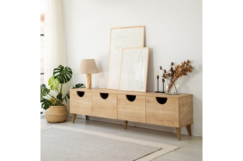 Khalidur TV-Bord 180 cm - Oak - Møbler - TV borde & mediemøbler - TV-borde