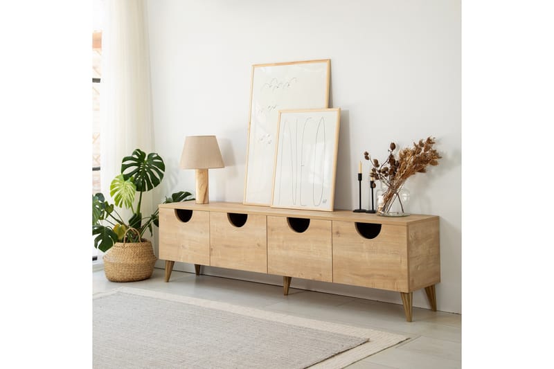 Khalidur TV-Bord 180 cm - Oak - Møbler - TV borde & mediemøbler - TV-borde