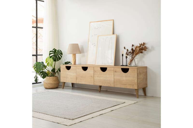 Khalidur TV-Bord 180 cm - Oak - Møbler - TV borde & mediemøbler - TV-borde