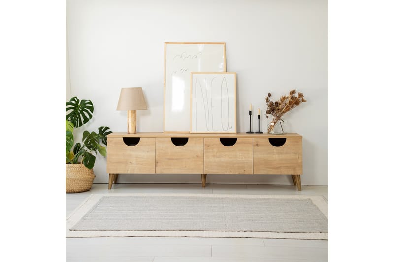 Khalidur TV-Bord 180 cm - Oak - Møbler - TV borde & mediemøbler - TV-borde
