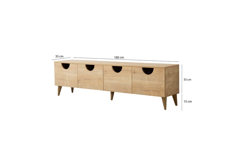 Khalidur TV-Bord 180 cm - Oak - Møbler - TV borde & mediemøbler - TV-borde