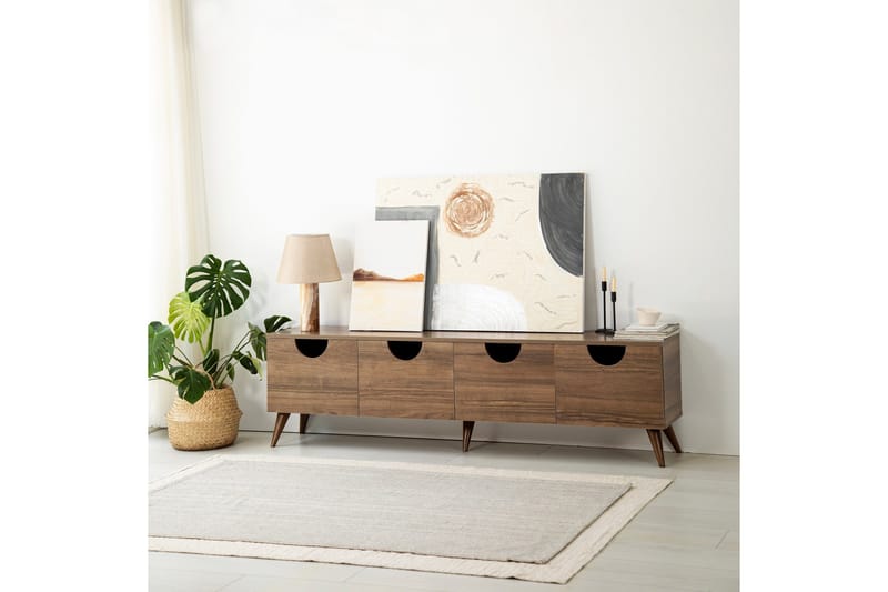 Khalidur TV-Bord 180 cm - Valnød finér - Møbler - TV borde & mediemøbler - TV-borde