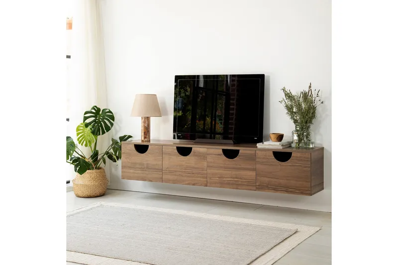 Khalidur TV-Bord 180 cm - Valnød finér - Møbler - TV borde & mediemøbler - TV-borde