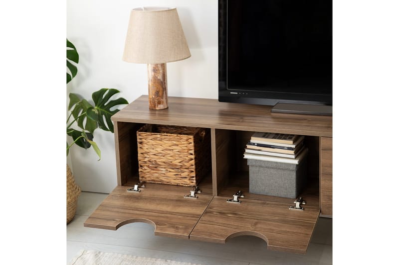 Khalidur TV-Bord 180 cm - Valnød finér - Møbler - TV borde & mediemøbler - TV-borde