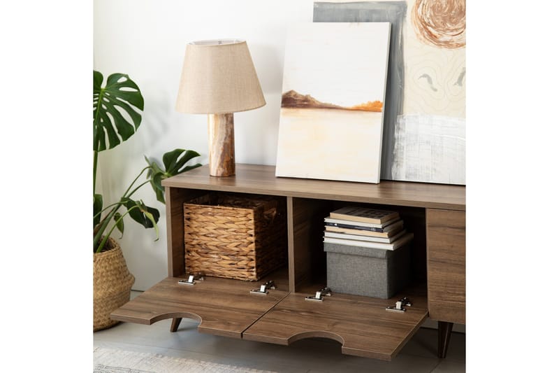 Khalidur TV-Bord 180 cm - Valnød finér - Møbler - TV borde & mediemøbler - TV-borde