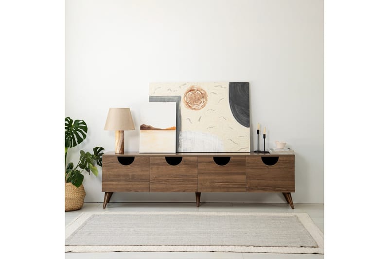 Khalidur TV-Bord 180 cm - Valnød finér - Møbler - TV borde & mediemøbler - TV-borde
