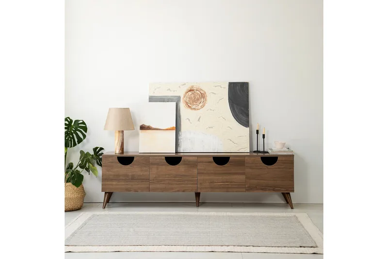 Khalidur TV-Bord 180 cm - Valnød finér - Møbler - TV borde & mediemøbler - TV-borde
