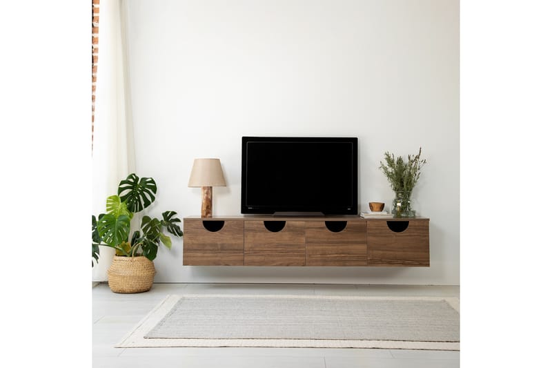 Khalidur TV-Bord 180 cm - Valnød finér - Møbler - TV borde & mediemøbler - TV-borde