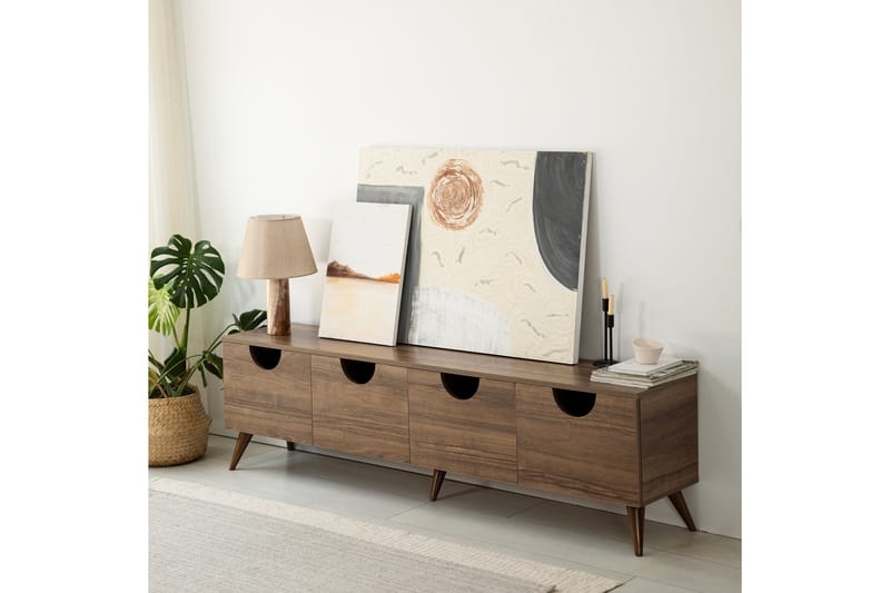Khalidur TV-Bord 180 cm - Valnød finér - Møbler - TV borde & mediemøbler - TV-borde