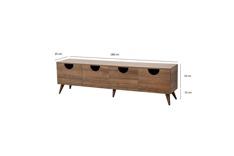 Khalidur TV-Bord 180 cm - Valnød finér - Møbler - TV borde & mediemøbler - TV-borde