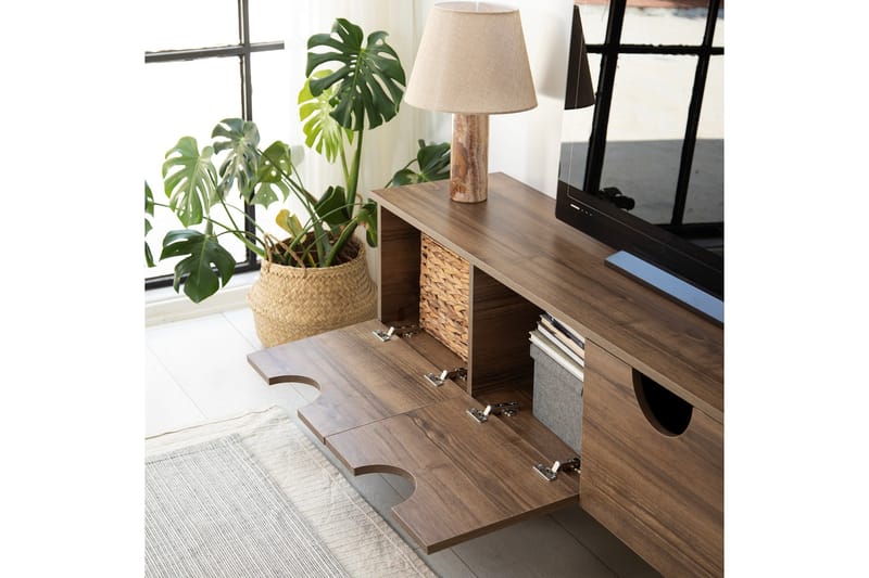 Khalidur TV-Bord 180 cm - Valnød finér - Møbler - TV borde & mediemøbler - TV-borde