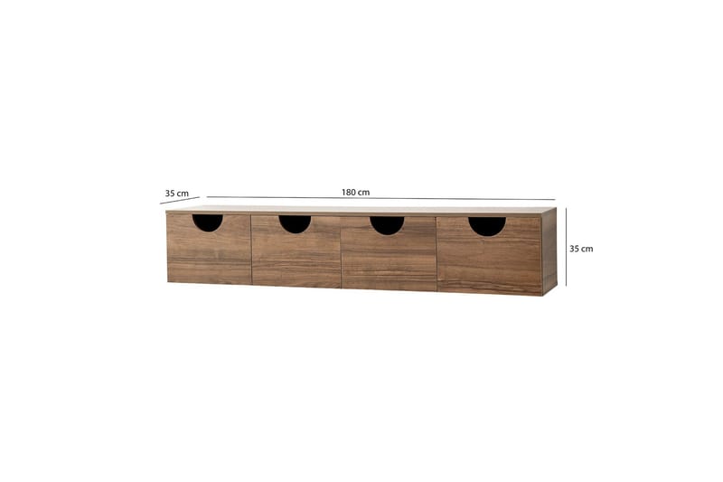 Khalidur TV-Bord 180 cm - Valnød finér - Møbler - TV borde & mediemøbler - TV-borde