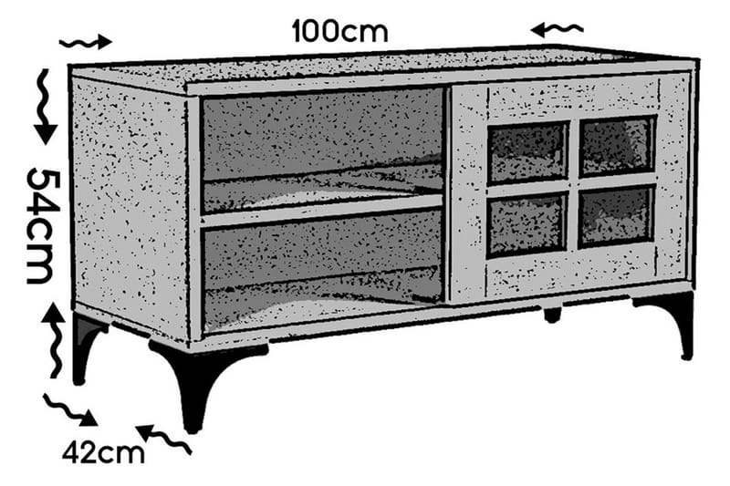 Komfortabel TV-Bord 100 cm - Eg - TV-borde