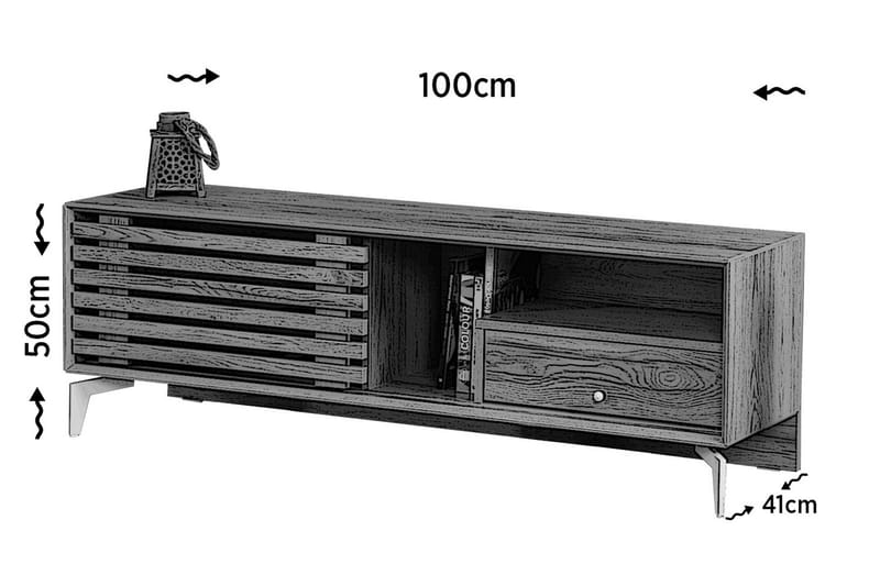 Komfortabel TV-Bord 100 cm - Grå træ - Møbler - TV borde & mediemøbler - TV-borde