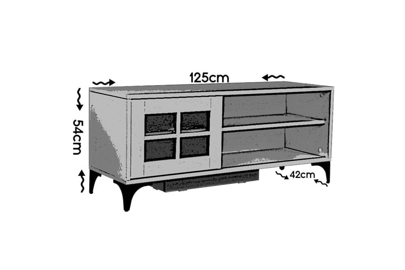 Komfortabel TV-Bord 125 cm - Eg - Møbler - TV borde & mediemøbler - TV-borde