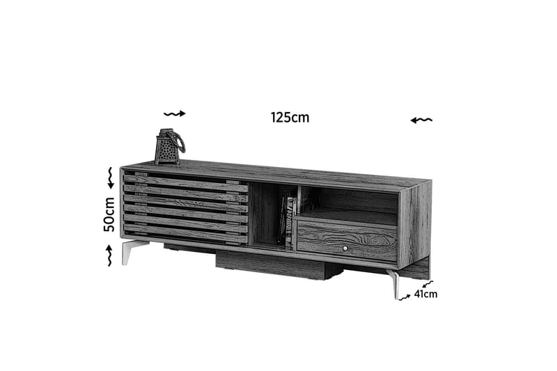 Komfortabel TV-Bord 125 cm - Træ - TV-borde