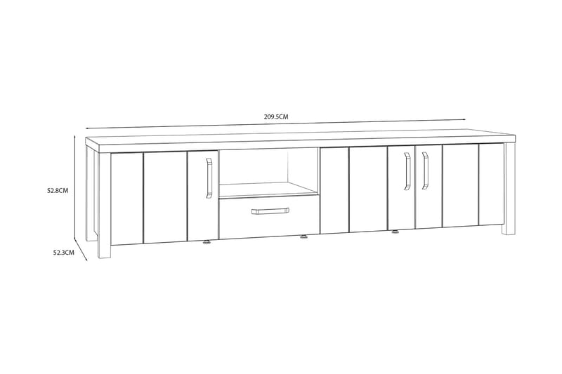 Konitsa TV-Bord 210 cm - Brun/Sort - TV-borde