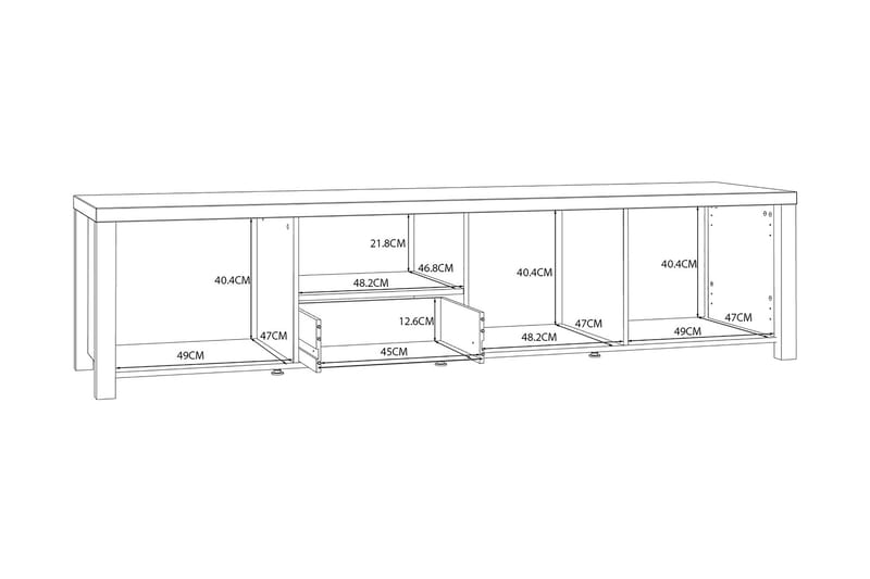 Konitsa TV-Bord 210 cm - Brun/Sort - Møbler - TV borde & mediemøbler - TV-borde