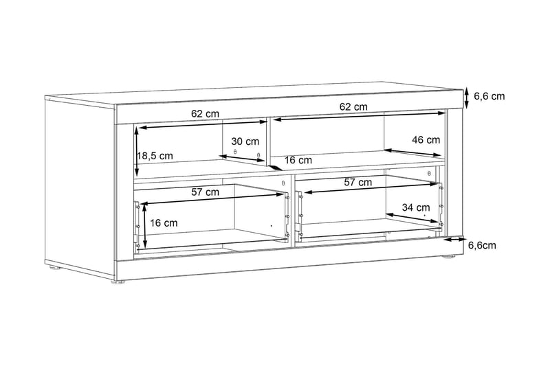 Kranea TV-Bord 138 cm - Grå/Hvid - TV-borde