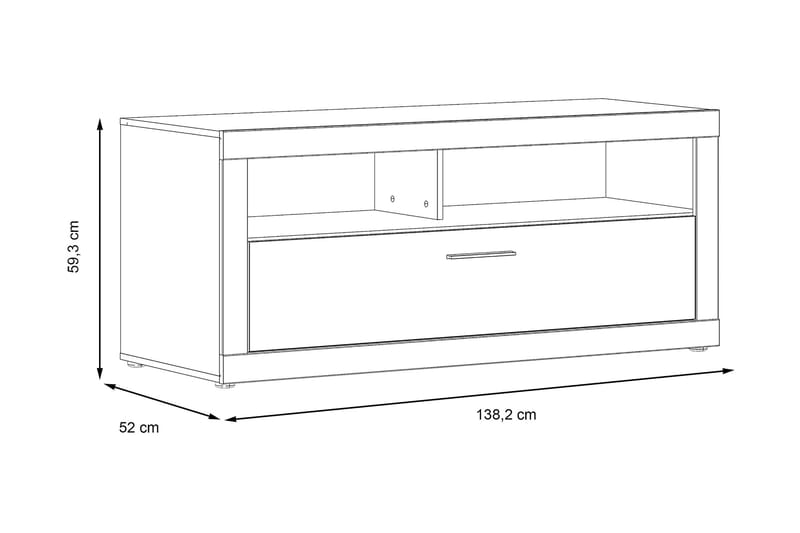 Kranea TV-Bord 138 cm - Grå/Hvid - Møbler - TV borde & mediemøbler - TV-borde