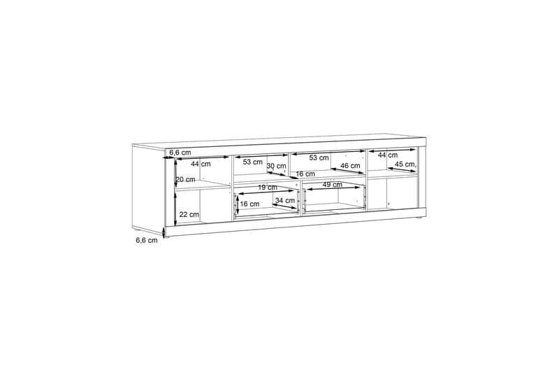 Kranea TV-Bord 213 cm - Grå/Hvid - TV-borde