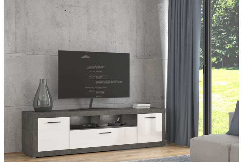 Kranea TV-Bord 213 cm - Grå/Hvid - TV-borde